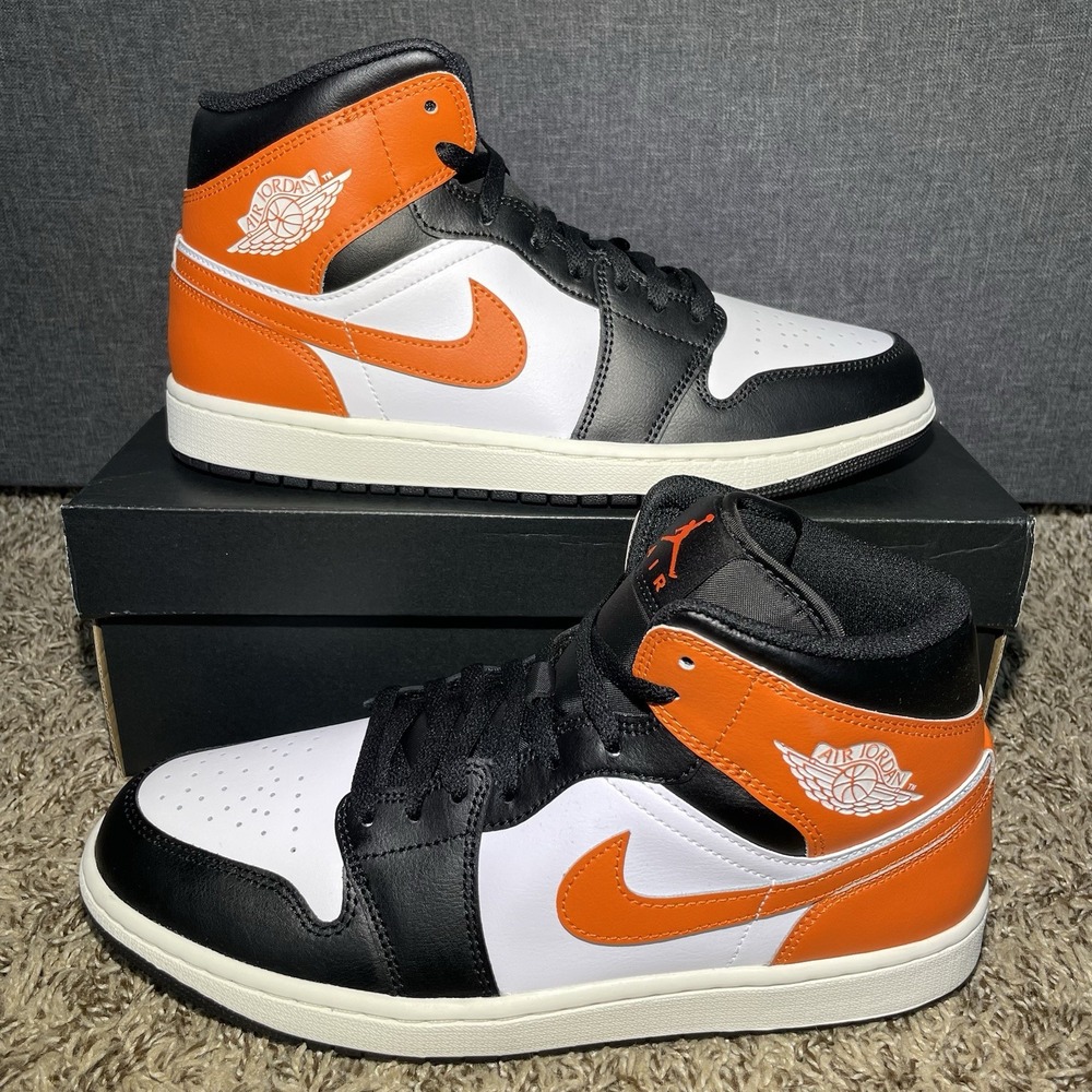 Air Jordan 1 Mid Mens Size 10 Shoes "Starfish" Black White Sail DQ8426-801 NEW